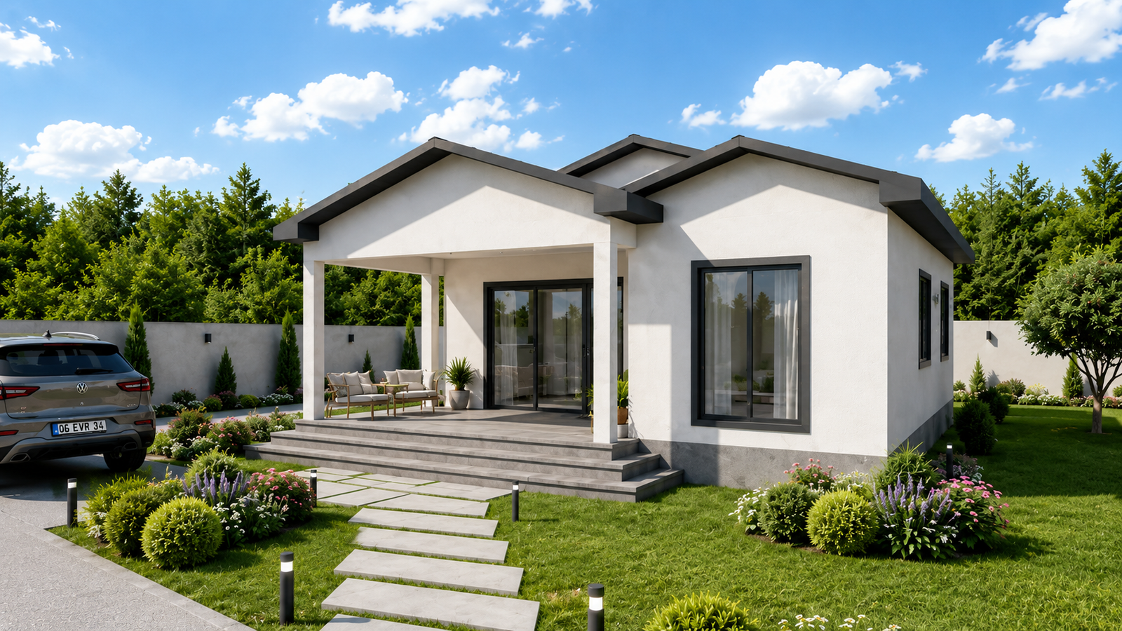 78 m² 2+1 Tek Katlı Çelik Ev