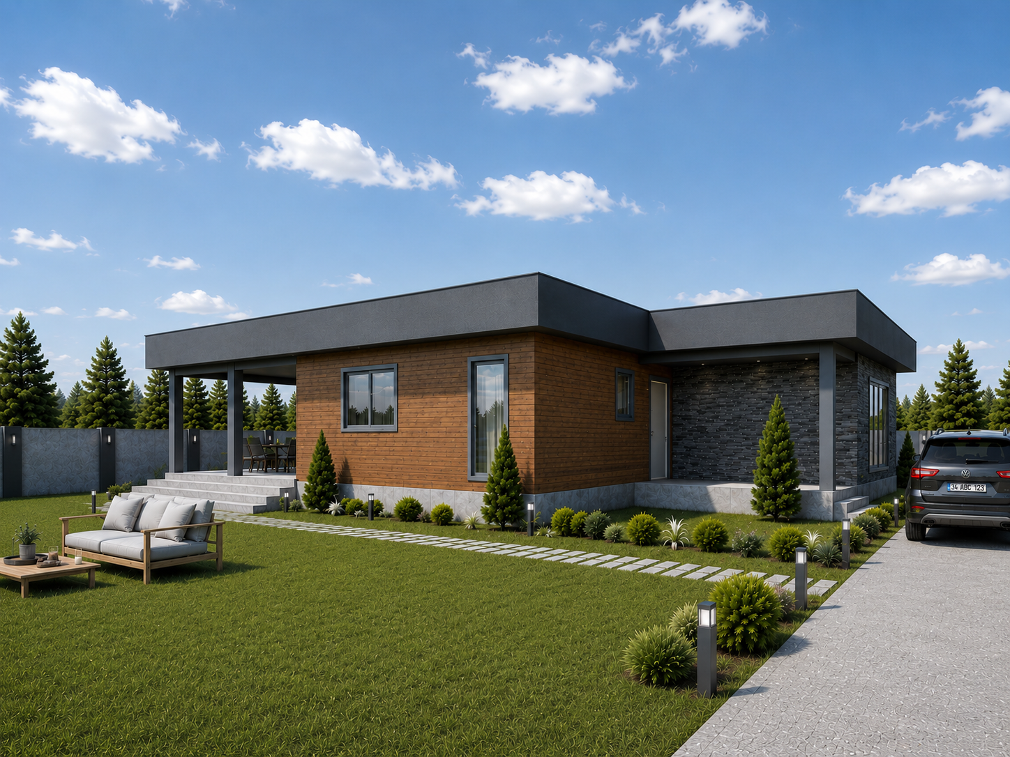 210 m² 3+1 Tek Katlı Çelik Ev