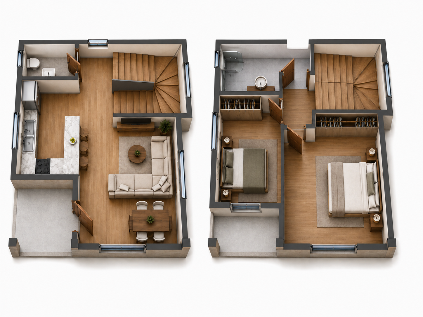 84 m² 2+1 İki Katlı Çelik Ev