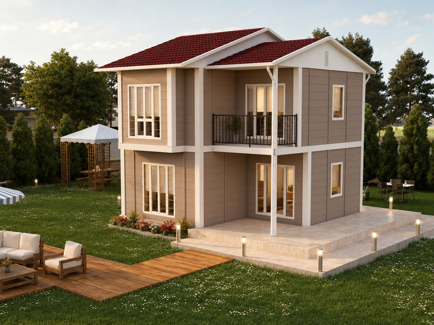 90 m² İki Katlı Prefabrik Ev