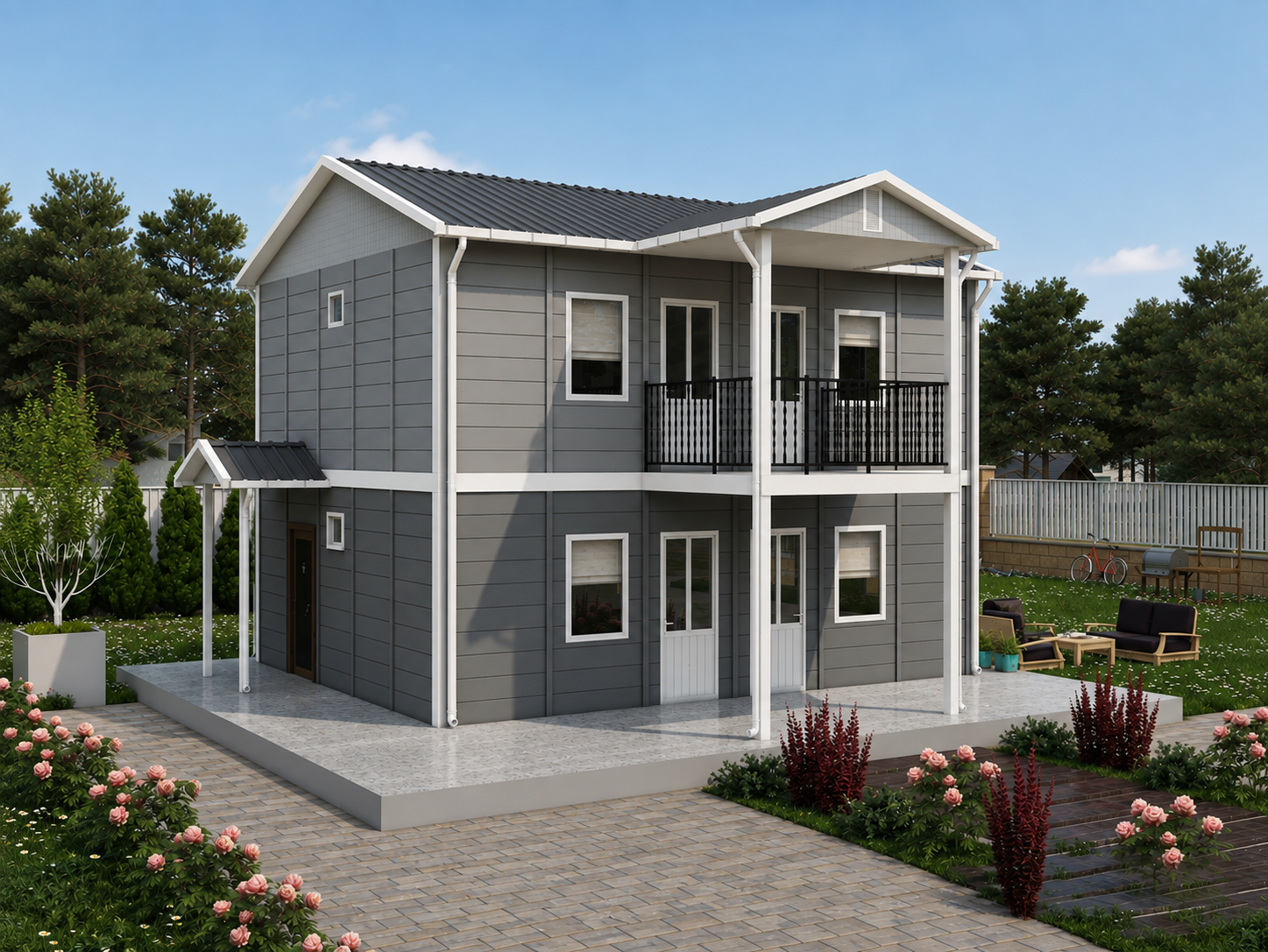 114 m² İki Katlı Prefabrik Ev